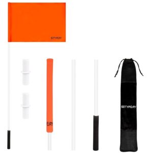 48 Inch Orange Boat Flag with 3 Section Pole, Floating Skier down Flag for Boati