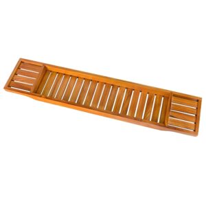 VaeFae Teak Bathtub Tray, Wooden Bath Caddy for Bathtub
