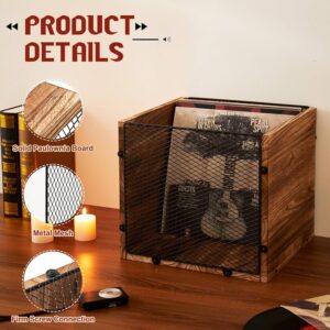 Vinyl Record Storage Crate, Record Holder Shelf set of 2