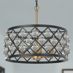 Karmiqi Crystal Chandelier, 17.8" 4-Lights Modern Farmhouse Chandelier