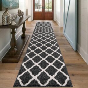 SHACOS Black Runner Rug 2x10 ft Washable Entryway Runner Rugs