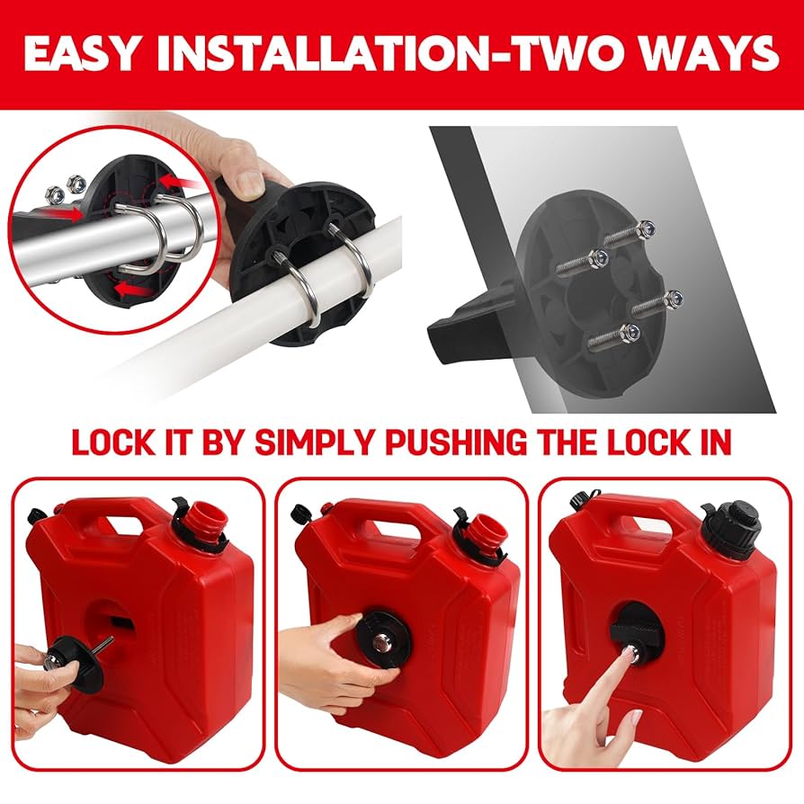 Portable Backup Spare Oil Can 5L/1.3 Gallon Gas Tank For Car For Motorcycles NEW - Image 5